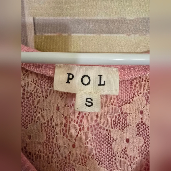 POL Pink Lace Patchwork Peace Sign Kimono Hoodie Top Oversized Boho Chic NWOT - Picture 9 of 9